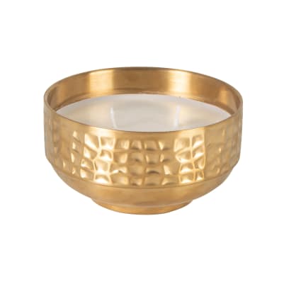 Bougie parfumée en métal doré