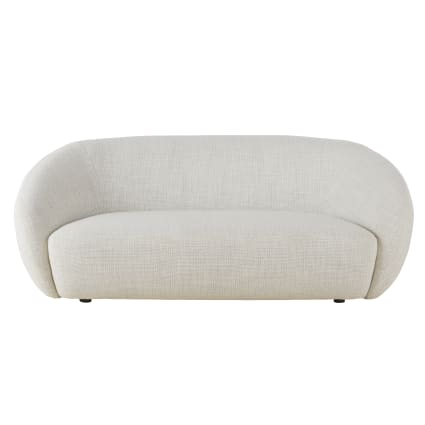 Canapé Mallow arrondi 3 places en textile tramé greige - Maisons du Monde