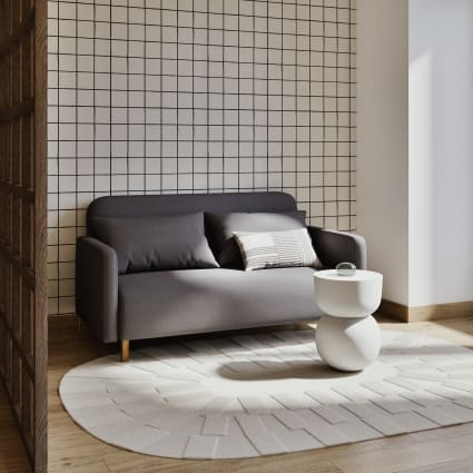 Canapé Clic Clac 3 Places En Tissu Gris Clair NARA