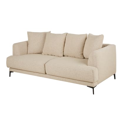Canapé 3 Places Maisons Du Monde – Beige – Tissu – Avec Coussins – Comme Neuf