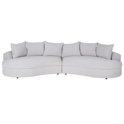 Canapé SEAL XL 6/7 places bouclettes gris clair chiné - Maisons du Monde