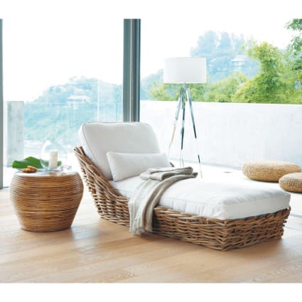 Chaise Longue Letto Rattan Da Giardino Set Divano E Tavolo Da