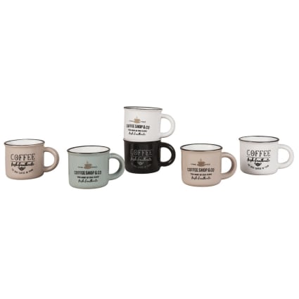 Lot De 6 Tasses à Café NESCAFÉ Décoratives Vintage - Céramique - Occasion - Années 20-40
