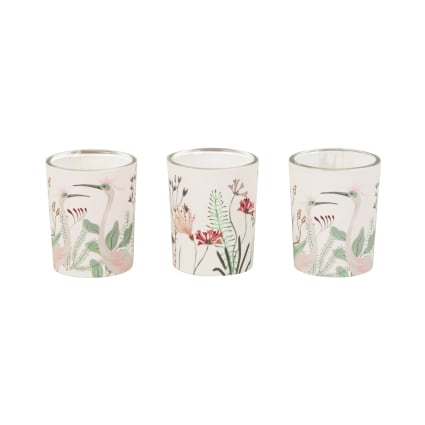 Lot De 12 Pots En Verre Avec Bougies Parfumées Rose HMJ - Décoration