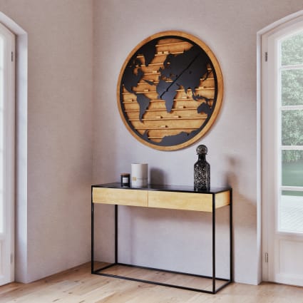 Consolle 3 Cassetti 2 Portine, Legno Elegante E Vetro - Foto 10