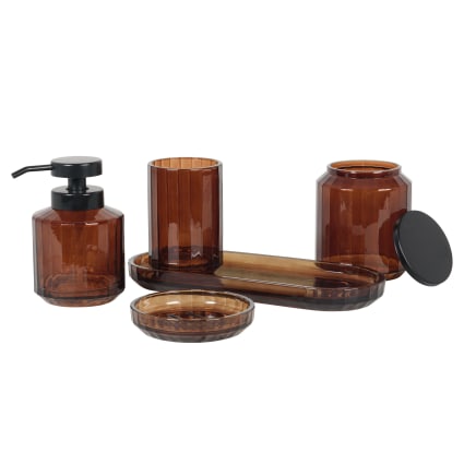 SplashSoup, set di barattoli in vetro su vassoio di bambù, coperchi in sughero naturale, oggetto da bagno Qtip con sfere di cotone, decorazione stagionale, centrotavola