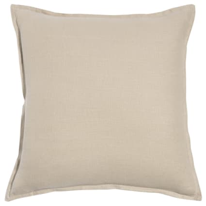 Coussin en lin lavé beige