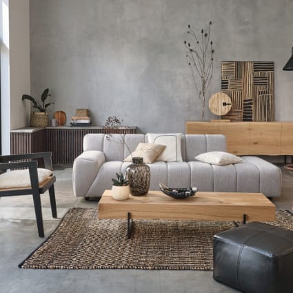 Credenza bassa lunga a ante in legno massello di quercia Magnus