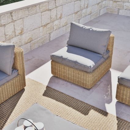 Cuscini per poltrona da giardino grigio scuro Isola Maisons du Monde