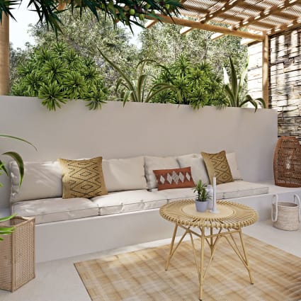 Cuscini per poltroncina da giardino bianchi L74 Isola Maisons du