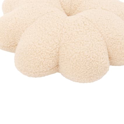 Cuscino A Forma Di Fiore 40 Cm - Morbido In Velluto Elasticizzato, Cuscino Da Pavimento O Divano, Beige