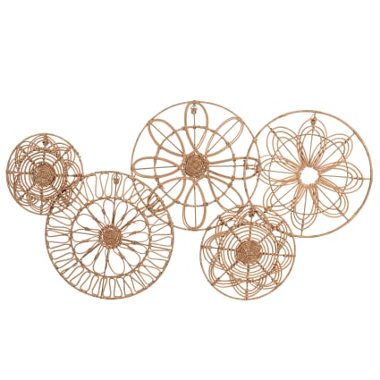 Namur - Déco murale mandalas en rotin tressé 115x63