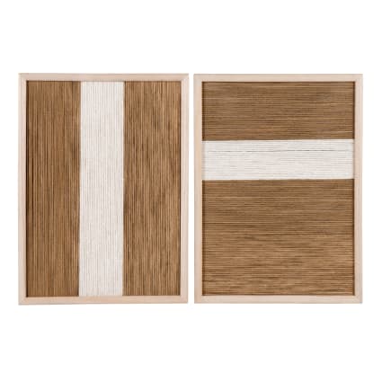 Déco murales en corde beige et marron (x2) 33x45 Vinon | Maisons du Monde
