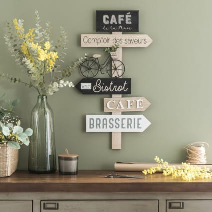 Decorazione Da Parete In Metallo Con Orsetto E Tazza Da Caffè, Stile Vintage, 30,5x30,5 Cm, Per Cucina E Soggiorno