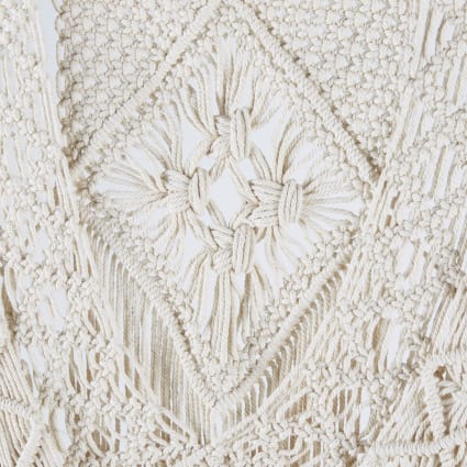 Decorazione da parete in macramè, stile boho, fatta a mano, decorazione da parete per casa, soggiorno, camera da letto, cameretta bambini, stile 2