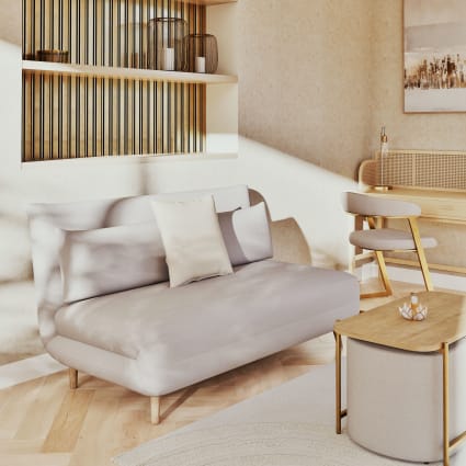 Divanetto pieghevole posti beige Nio Maisons du Monde