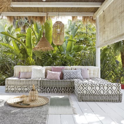 Divano angolare 4/5 posti in cotone