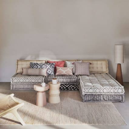 Divano angolare 4/5 posti in cotone