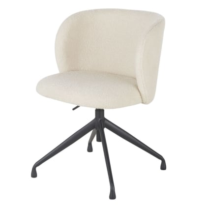 DUMOS Bureaustoel, make-uptafel, stoel, kleine bureaustoelen met wieltjes, schattige draaistoel met rugleuning, zonder mouwen, voor thuiskantoor, bureaustoel