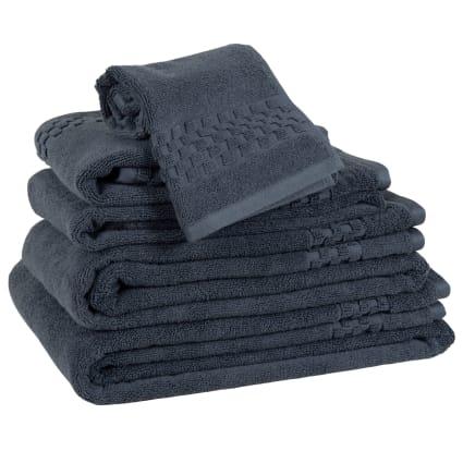 Bioweaves Lot de 2 serviettes de bain de luxe 100 % coton bio 700 g/m² pour salle de bain, 76,2 x 147,3 cm, certifiées GOTS – Bleu marine Bioweaves Lot de 2 serviettes de bain de luxe 100 % coton bio 700 g/m² pour salle de bain, 76,2 x 147,3 cm, certifiées GOTS – Bleu marine