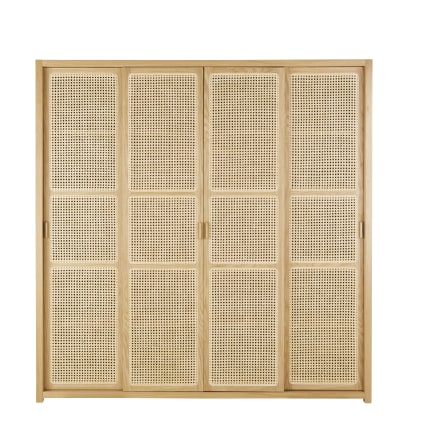 Dressing 4 portes en rotin L195