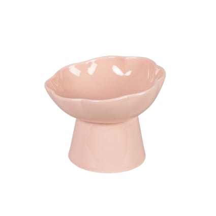 Gamelle pour chat en grès rouge et rose