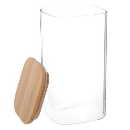 Gef, quadratisch aus Glas und Bambus H19