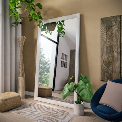 Miroir Sur Pied Rectangulaire, Miroir Mural En Style Contemporain, Bord