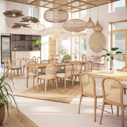 Osasy Rattan Hängeleuchte LED – Handgeflochtene Pendelleuchte Mit Verstellbarer Höhe | Boho-Style Für Wohnzimmer, Küche & Flur | Mit E27 Fassung & Warmem Licht