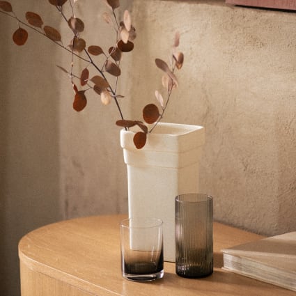 Jarrón de gres blanco roto Alt. 25 cm Lynn | Maisons du Monde