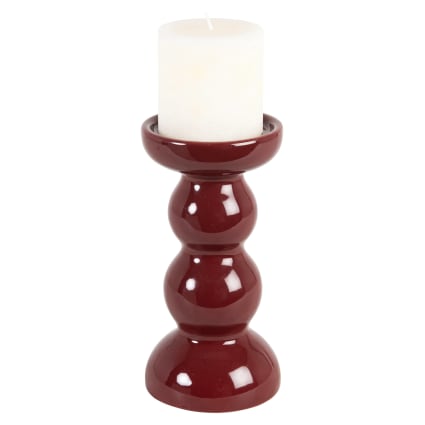 Kerzenständer aus Keramik, rot H19 Siracusa