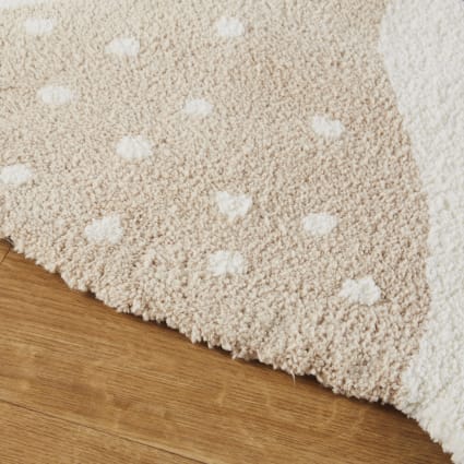 Kinderteppich getuftetes Reh Beige aus Baumwolle 90x100 Mimizan