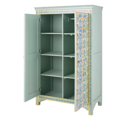 Kleiderschrank mit mehrfarbigem Blumenmuster, B 110 cm Bohemian
