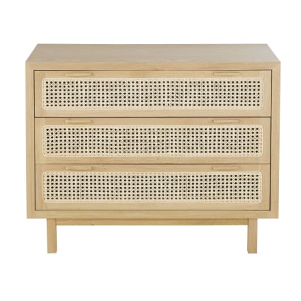 Kommode aus Eichenfurnier und Rattanflechtwerk, B 100 cm Canopy