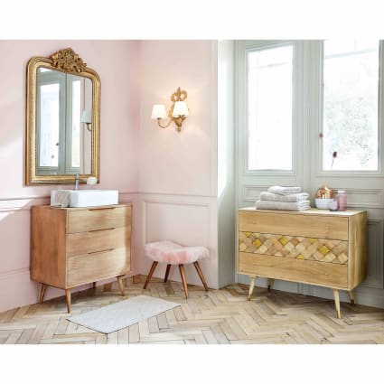 Kommode Mit 3 Schubladen – 60 Cm Breit, Nachttisch Aus Holz, Helle Eiche, Für Schlafzimmer, Flur, Büro