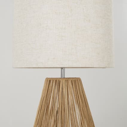 Lampe De Table Beliani ALFEIOS - Lin Blanc Plissé - 40 Cm - Scandinave - Neuf