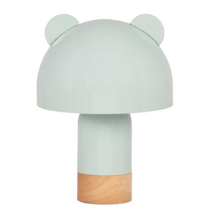 Lampe à poser en bois d'hévéa et métal vert d'eau Lea | Maisons du Monde