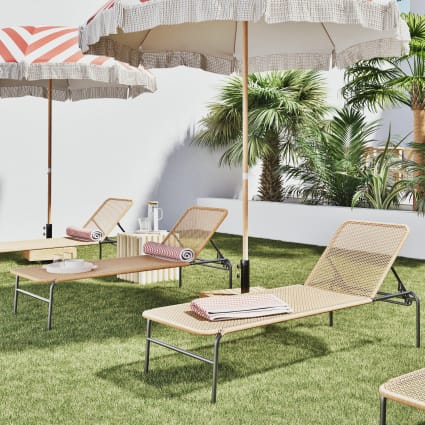 Lettino prendisole professionale in acciaio nero e resina