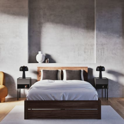 Legno Massello Struttura Letto Contenitore 140x190 Letto