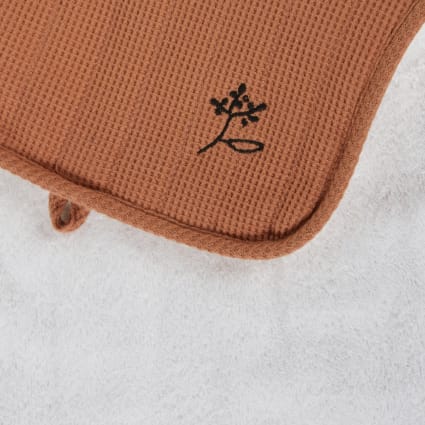 Matelas à langer bébé de voyage en coton biologique marron, noir