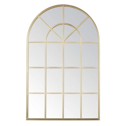 Miroir fenêtre arche en acier doré, 90x140 cm TIARA | Maisons du Monde