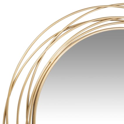 Miroir Doré Rond 47 Cm - HomeRoots, Style Contemporain, Pour Déco Murale Lumineuse