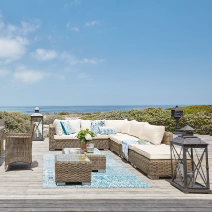 Modulo angolare per divano da giardino in resina intrecciata St