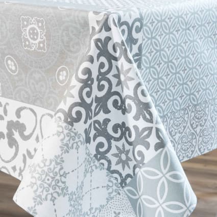 Nappe Toile Cirée Carreaux Ciment - 180x180 Cm - Gris - Marque Teknigomme - Neuf Avec étiquettes