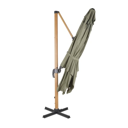 NON UTILIZZATO] Ombrellone Parasole Decentrato HHG-436 3x3m Verde Senza Base 76979736