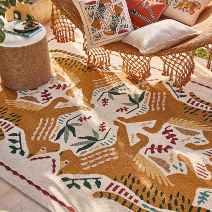 Herbst-Kissen Outdoor 45x45cm - Wetterfest Mit Krokus-Motiv