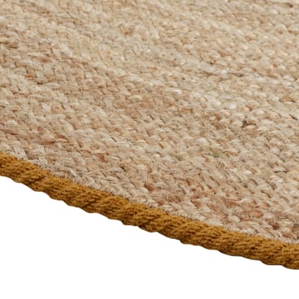 Ripaz Vouge Jute Tapijt Kleurstof rond handgevlochten cirkel ontwerp