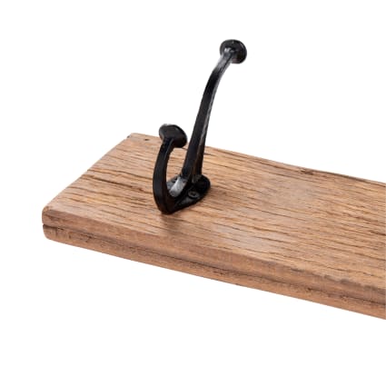 10 Crochets Mural En Bois Noir - Porte-manteau Pour Manteaux, Sacs, Chapeaux - 7