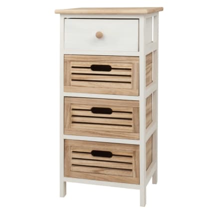 Commode en pin massif ouvrant par 5 tiroirs sur 4 rangs – très bon état