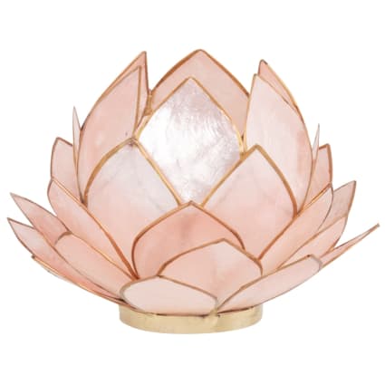 Photophore nénuphar en nacre et métal rose NYMPHEA | Maisons du Monde